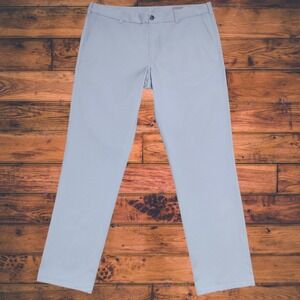Mizzen + Main Pants Men 36x32 (36x31) Baron Chino Trim Fit Performance Gray Golf